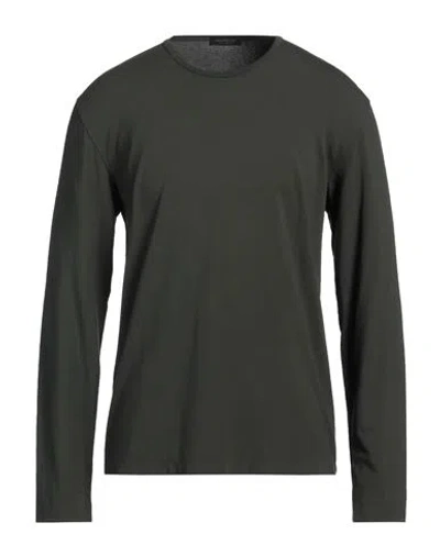 Phil Petter Man T-shirt Dark Green Size M Viscose, Elastane