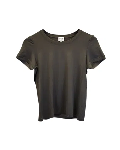 ARMANI COLLEZIONI COLLEZIONI SHORT-SLEEVE T-SHIRT IN OLIVE GREEN VISCOSE 