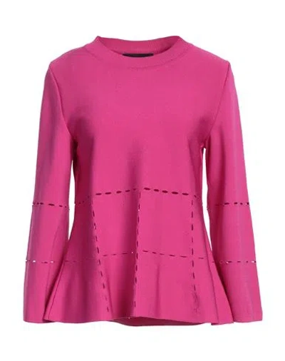 Boutique Moschino Woman Sweater Fuchsia Size 6 Viscose, Polyamide In Pink