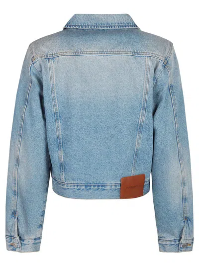 Victoria Beckham Padded Denim Jacket In Blue