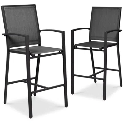 Best Choice Products Outdoor Barstools Set Of 2, Bar Height Patio Chairs W/ All-weather Mesh