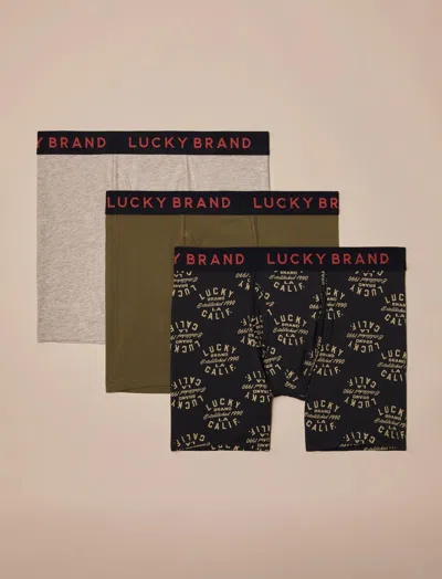Lucky Brand 3 Pack Stretch Boxer Briefs In Multi