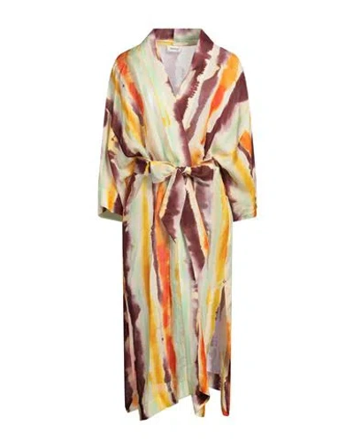 Ottod'ame Woman Overcoat & Trench Coat Light Green Size 8 Viscose, Linen In Green