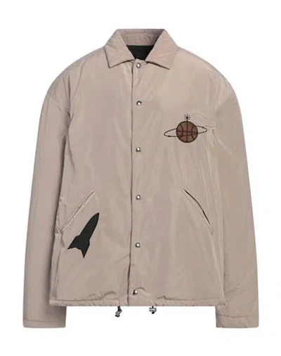 Just Don Man Jacket Taupe Size L Polyester In Grey