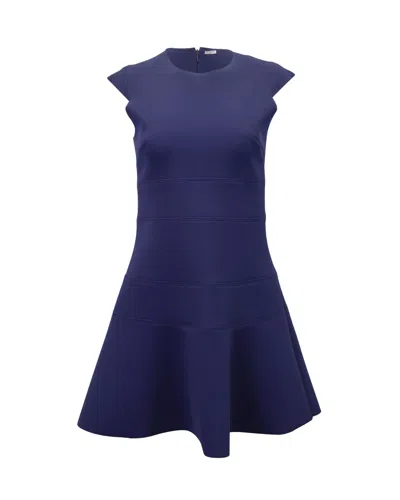 Sandro Remind Mini Dress In Blue Neoprene Polyester In Blue