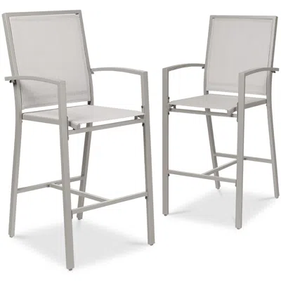 Best Choice Products Outdoor Barstools Set Of 2, Bar Height Patio Chairs W/ All-weather Mesh