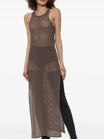 Diesel Jennifer-utlt Maxi Mesh Racerback Dress In Multicolor