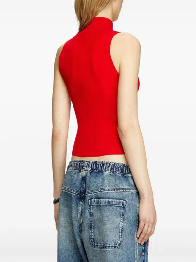 Diesel Black Viscose Blend M-onervax Top In Multicolor