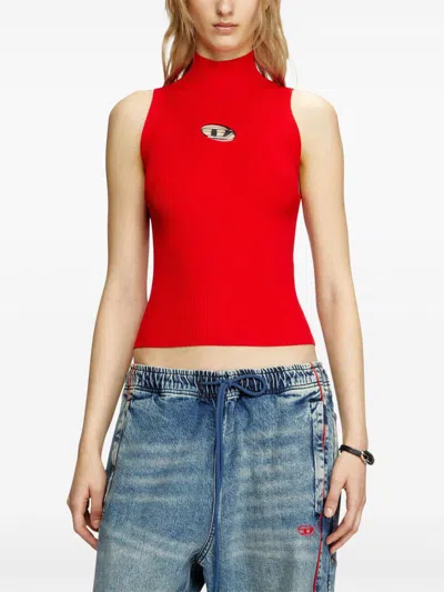 Diesel Black Viscose Blend M-onervax Top In Multicolor