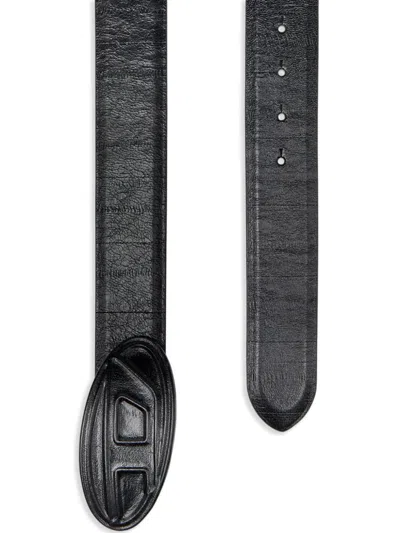 Diesel Textured Finish Belt With Distinctive Oval Buckle In Multicolor