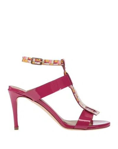 Fabi Woman Sandals Garnet Size 8 Leather In Red