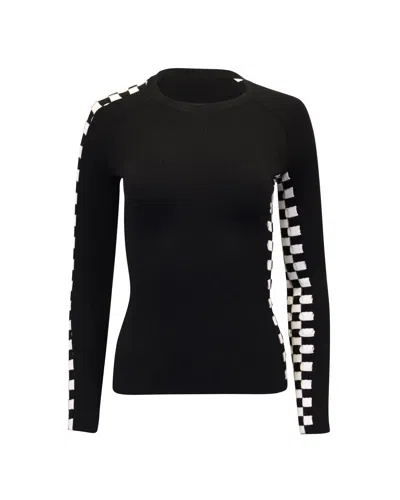 Alexander Wang Checkered Sweater In Black Viscose In Black