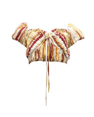 Cult Gaia Gail Off-the-shoulder Top In Multicolor Silk In Multi