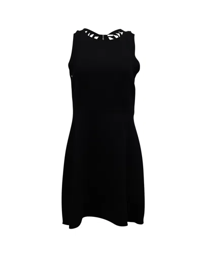 Sandro Cut-out Back Mini Dress In Black Polyester In Black