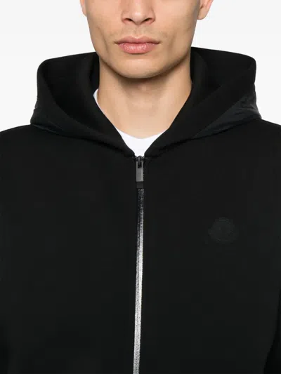 Moncler Zip-up Hoodie In Black
