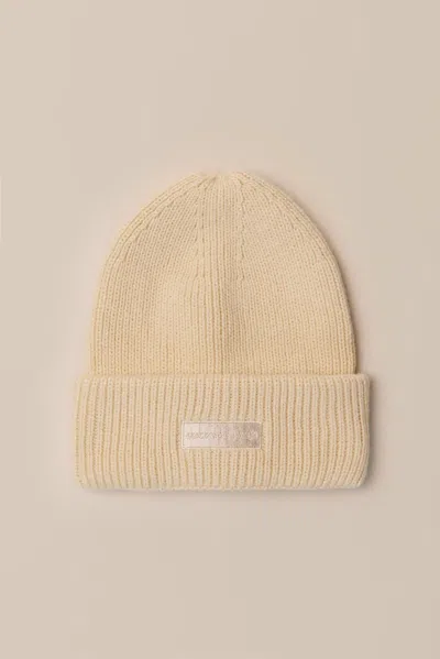 Lucky Brand Solid Knit Beanie In White