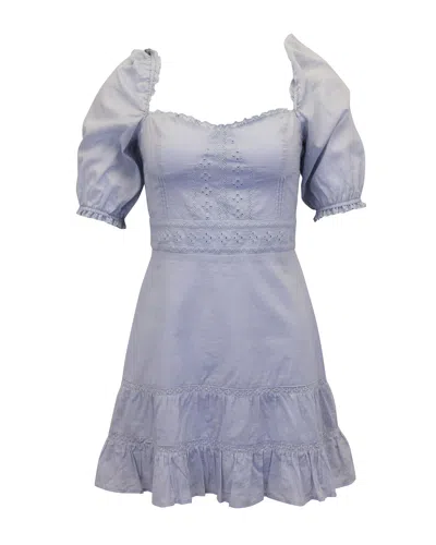 Reformation Paxton Mini Dress In Light Blue Organic Cotton In Blue