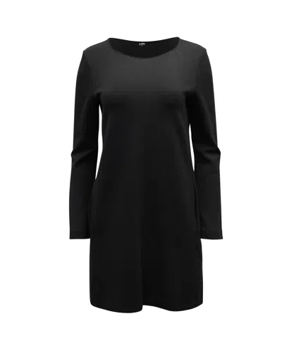 Theory Long-sleeved Mini Dress With Bateau Neckline In Black Triacetate In Black