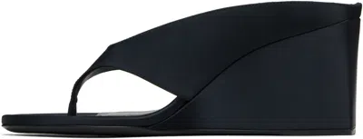 Alaïa Womens Black Thong-strap 75 Wedge-heel Leather Mules