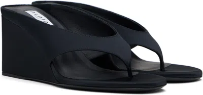 Alaïa Womens Black Thong-strap 75 Wedge-heel Leather Mules