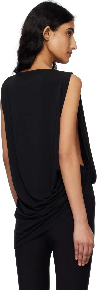 Jacquemus Le Haut Peplo Draped Satin Top In 990 Black