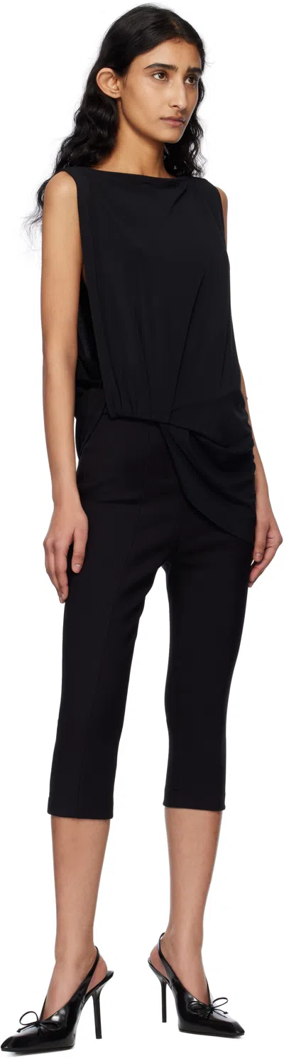 Jacquemus Le Haut Peplo Draped Satin Top In 990 Black