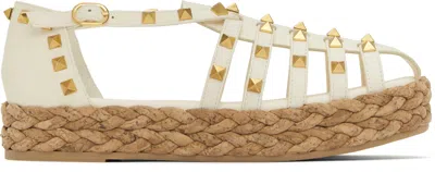 Valentino Garavani Valentino Rockstud 30 Leather Platform Sandal In White
