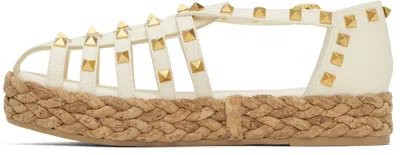 Valentino Garavani Valentino Rockstud 30 Leather Platform Sandal In White