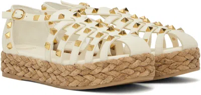 Valentino Garavani Valentino Rockstud 30 Leather Platform Sandal In White