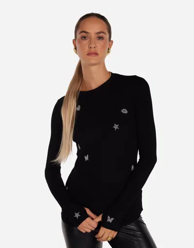 Lauren Moshi Mckinley Pearl Hot Fix Elements In Black