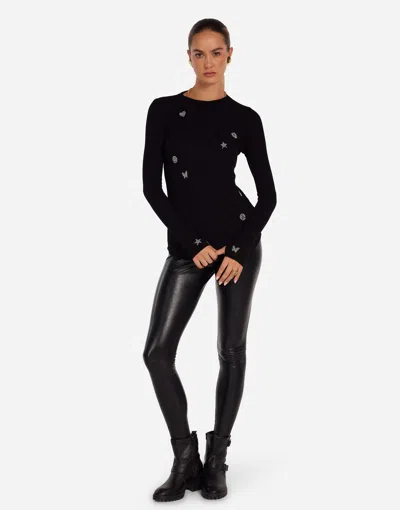 Lauren Moshi Mckinley Pearl Hot Fix Elements In Black