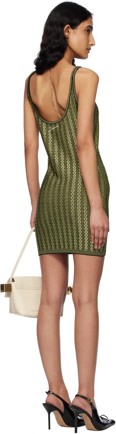 Jacquemus La Robe Marino Patterned Knitted Mini Dress In Noir