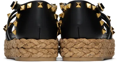 Valentino Garavani Valentino Rockstud 30 Leather Platform Sandal In Black