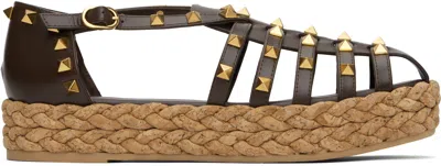 Valentino Garavani Valentino Rockstud 30 Leather Platform Sandal In Black