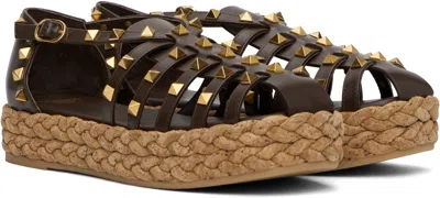 Valentino Garavani Valentino Rockstud 30 Leather Platform Sandal In Black