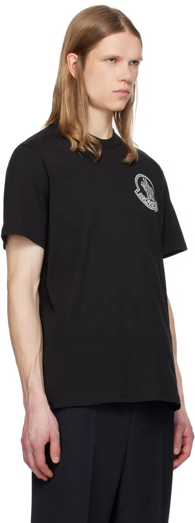 Moncler Logo Cotton T-shirt In Black