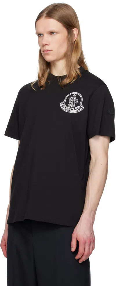 Moncler Logo Cotton T-shirt In Black