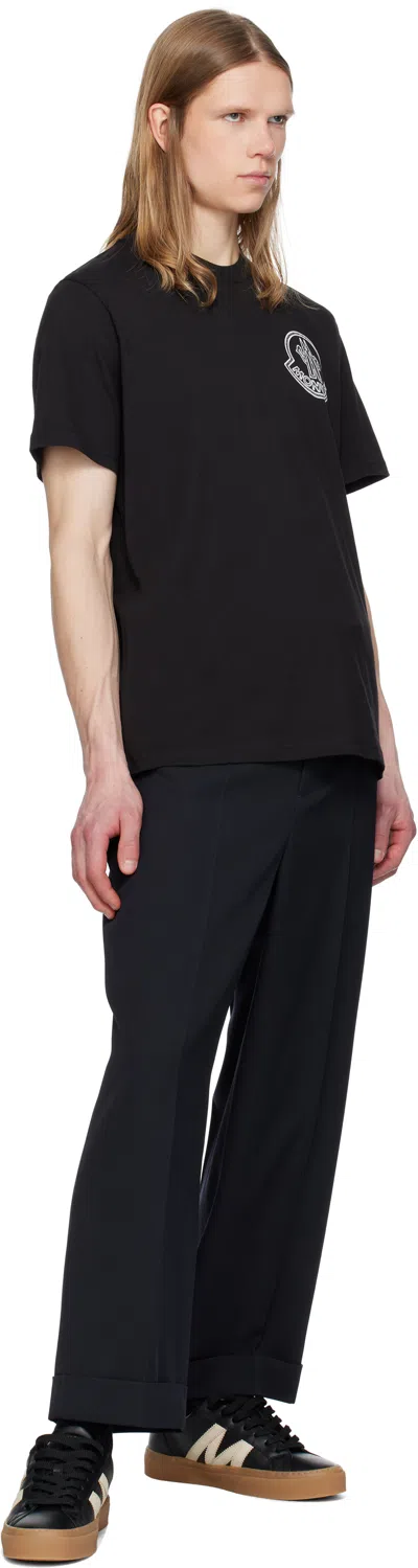 Moncler Logo Cotton T-shirt In Black