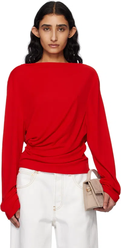 Jacquemus Long-sleeved Top In Red
