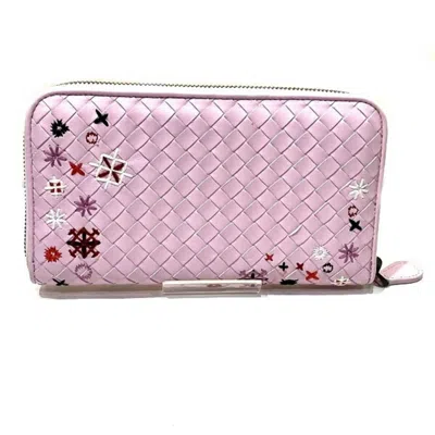 Pre-owned Bottega Veneta Pink Leather Long Wallet (bi-fold) ()