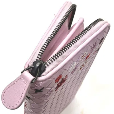 Pre-owned Bottega Veneta Pink Leather Long Wallet (bi-fold) ()