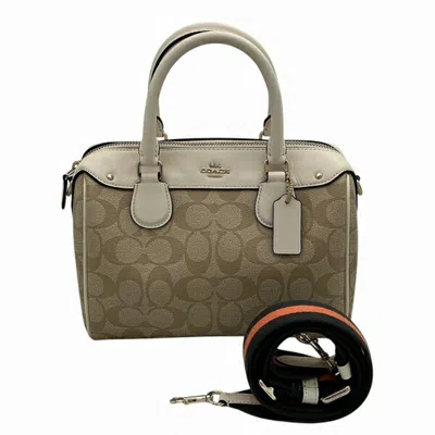 Pre-owned Coach Beige Ivory Pvc Leather Handbag Shoulder Bag () In Beige, Ivory