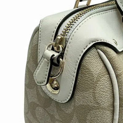 Pre-owned Coach Beige Ivory Pvc Leather Handbag Shoulder Bag () In Beige, Ivory