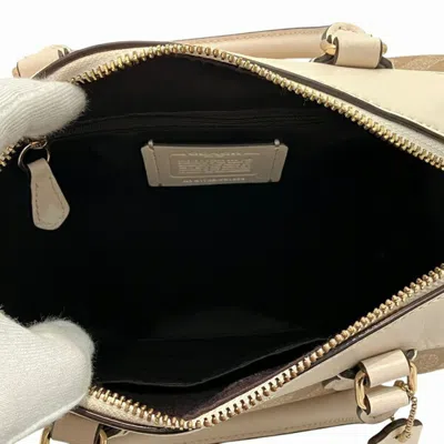 Pre-owned Coach Beige Ivory Pvc Leather Handbag Shoulder Bag () In Beige, Ivory