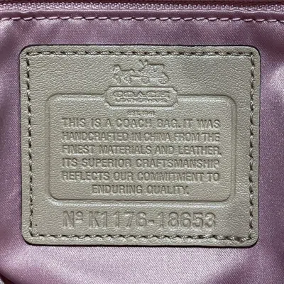 Pre-owned Coach Beige Pink Jacquard Leather Handbag Shoulder Bag () In Beige, Pink