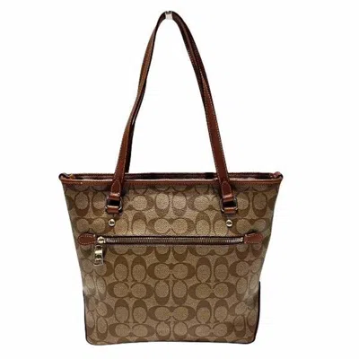 Pre-owned Coach Signature Brown Pvc Tote Bag ()