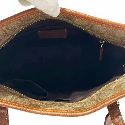 Pre-owned Coach Signature Brown Pvc Tote Bag ()