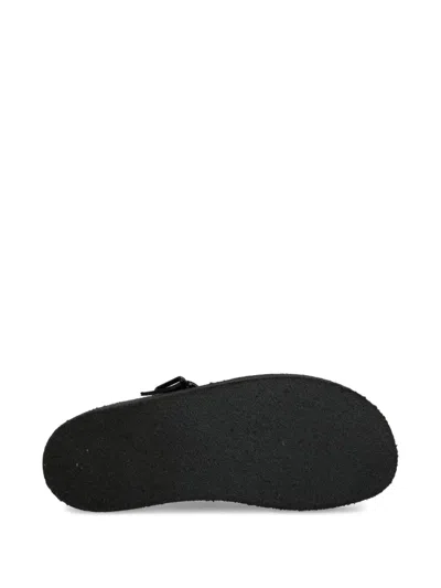 Clarks Originals Black Trek Wedge Mules In Black Sde