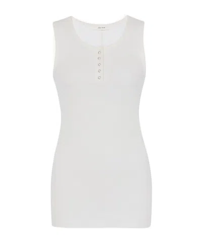The Row Ribbed Texture Tank Top With Button Detail In White
