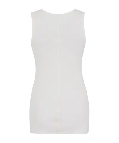 The Row Ribbed Texture Tank Top With Button Detail In White